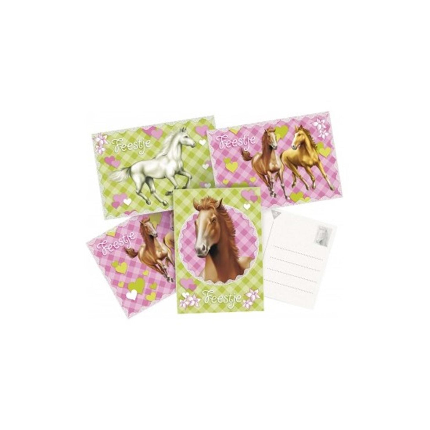 Haza Uitnodigingskaarten 6st paarden 5 sets
