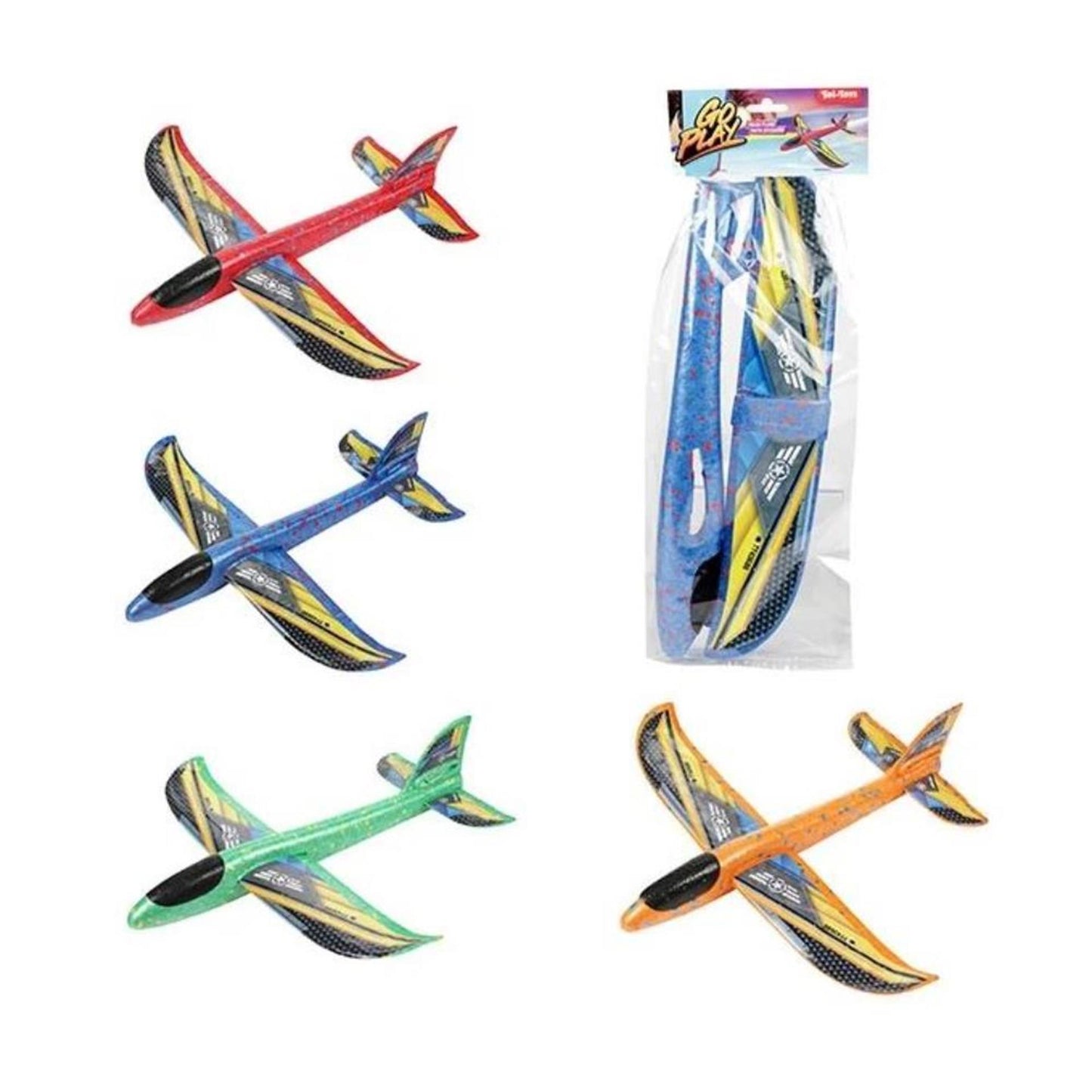 Toi-Toys Toi toys foam vliegtuig 36cm + stickers
