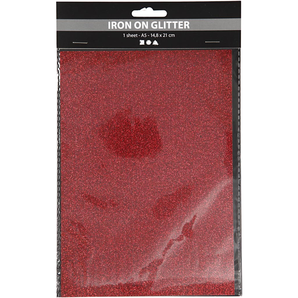 Creativ Company Https: www.cchobby.nl opstrijkfolie-a5-vel-148x210-mm-glitter-rood-1-vel
