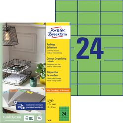 Avery Universele etiketten zweckform 3450 70x37mm groen