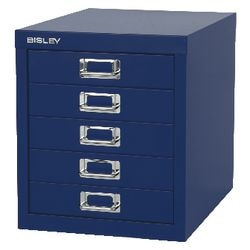 Ladenkast Bisley 5 laden A4 blauw