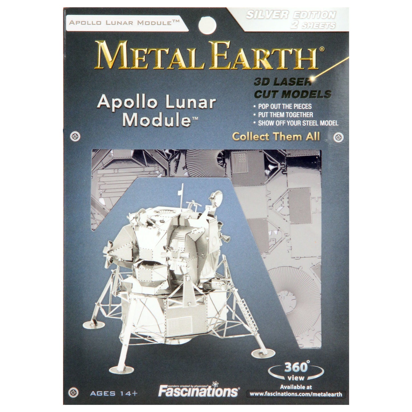 Eureka Metal earth apollo lunar module zilver editie