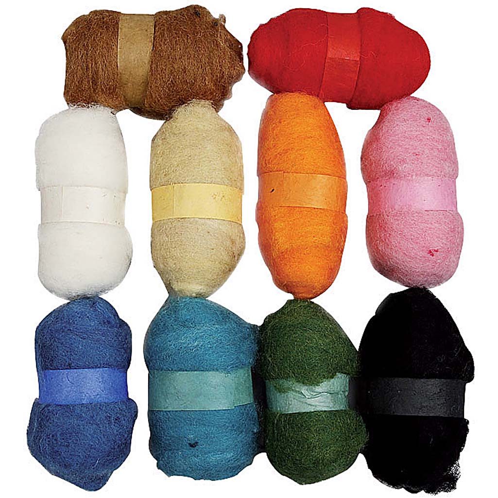 Creativ Company Https: www.cchobby.nl gekaarde-wol-diverse-kleuren-10x25-gr-1-doos