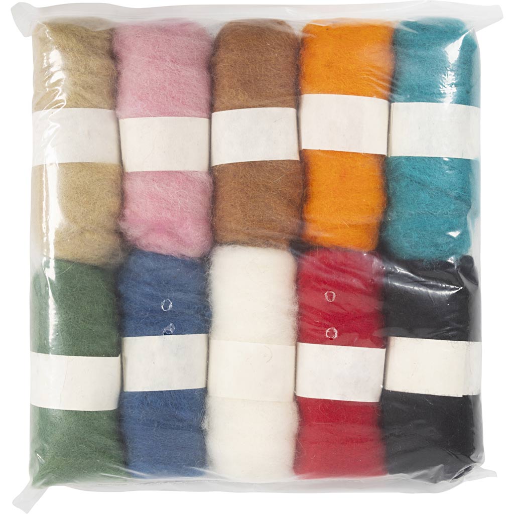 Creativ Company Https: www.cchobby.nl gekaarde-wol-diverse-kleuren-10x25-gr-1-doos