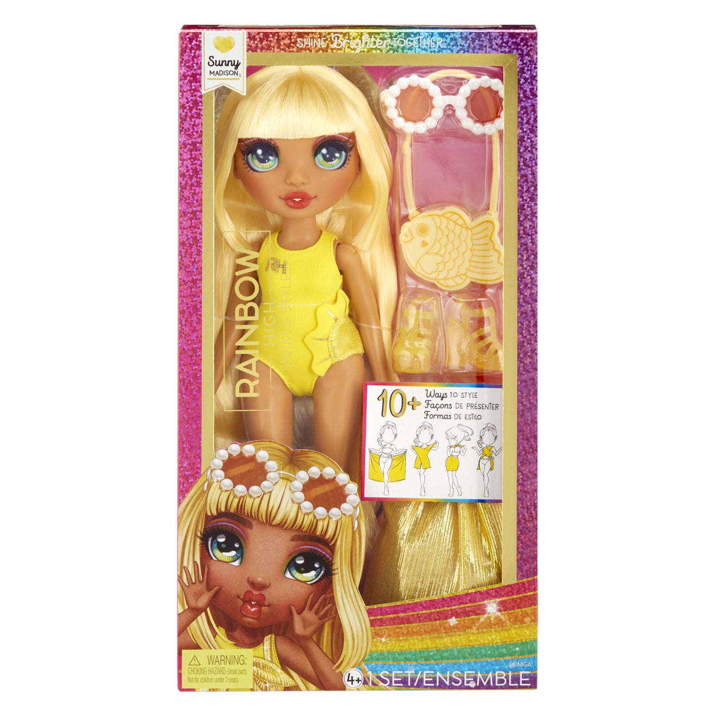 MGA Entertainment Rainbow high swim style pop - sunny