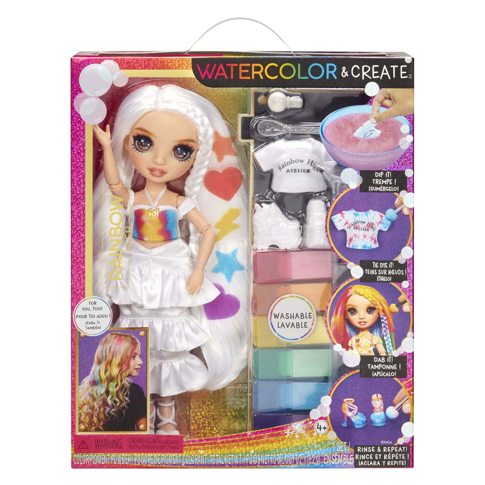 MGA Entertainment Rainbow high watercolor create-modepop - bruine ogen