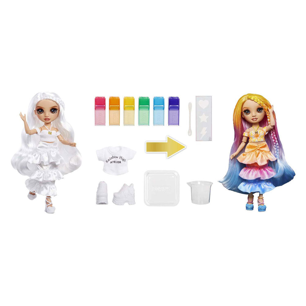 MGA Entertainment Rainbow high watercolor create-modepop - bruine ogen
