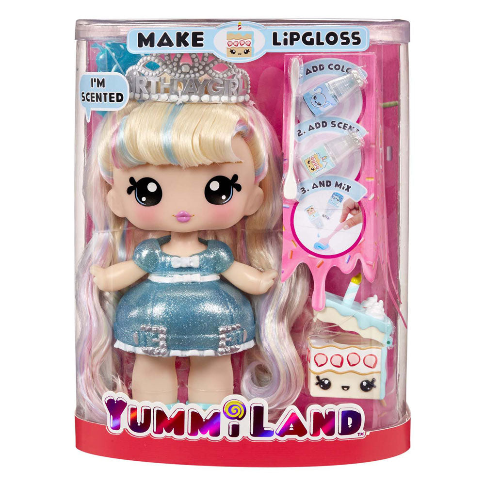 MGA Entertainment Yummiland lipgloss pop met huisdier - callie birthday cake