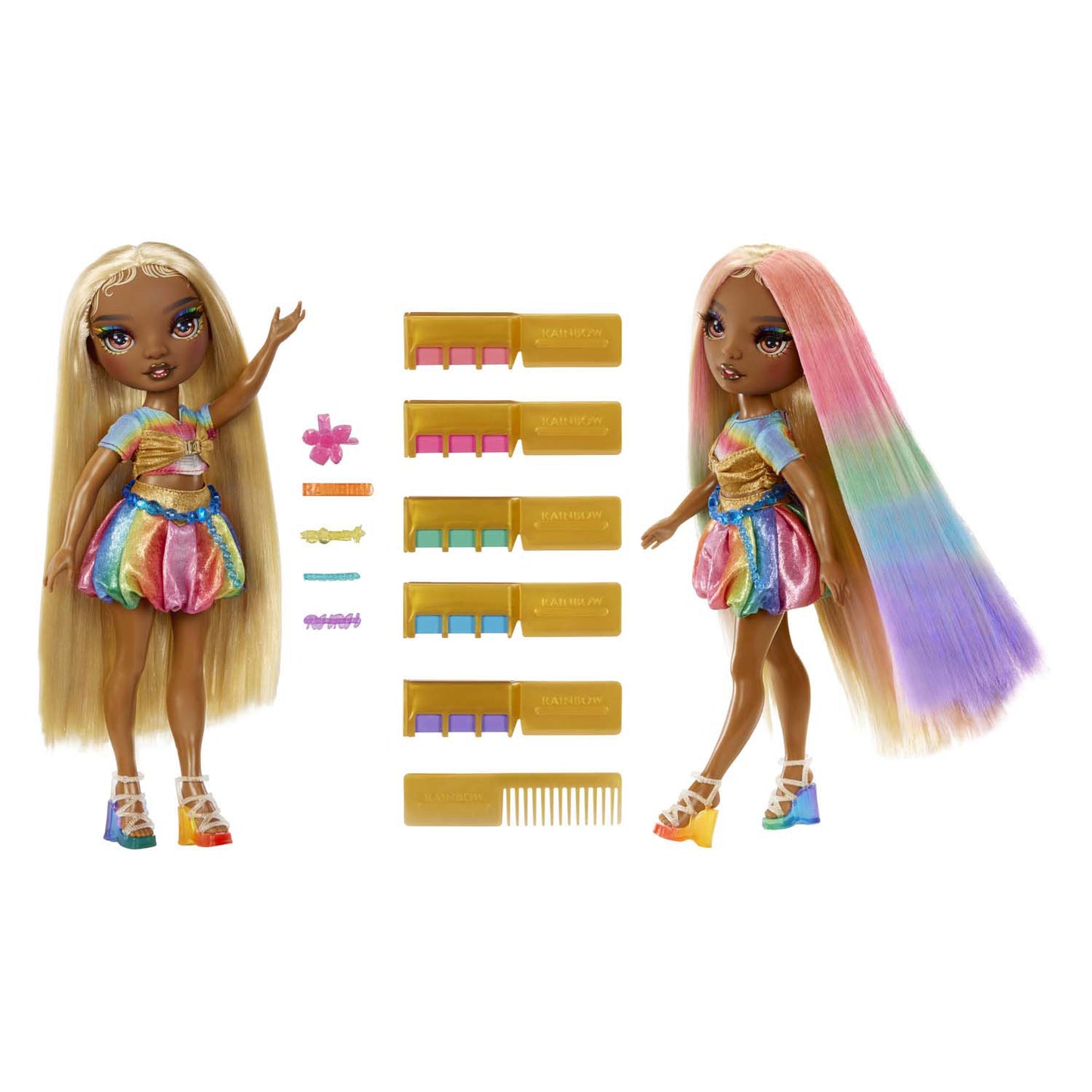 MGA Entertainment Rainbow high modepop met haarkrijt - meline goud