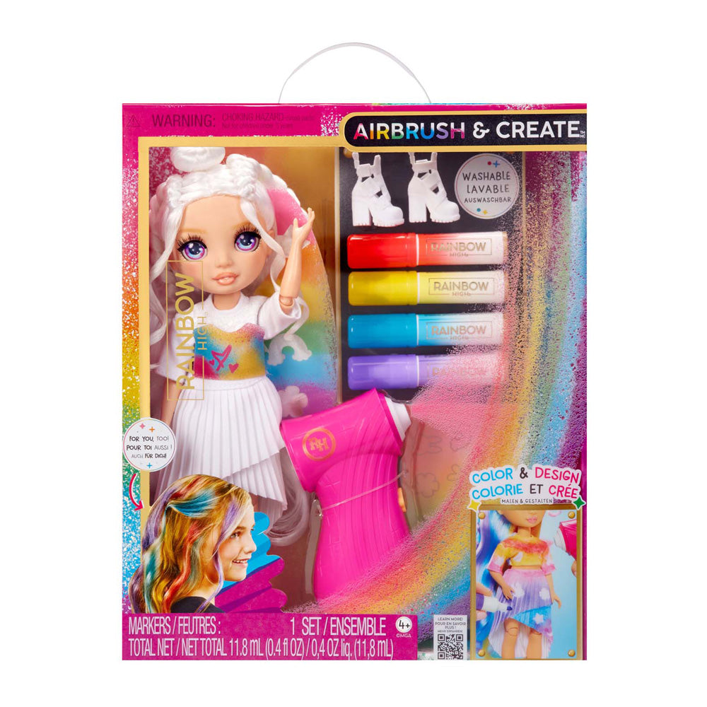 MGA Entertainment Rainbow high air brush create modepop - purple eyes