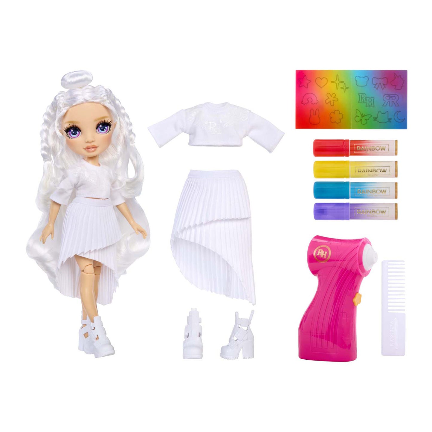 MGA Entertainment Rainbow high air brush create modepop - purple eyes