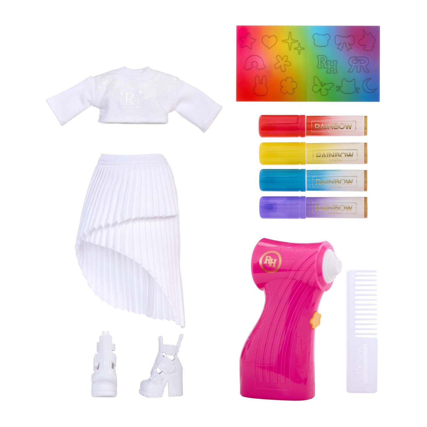 MGA Entertainment Rainbow high air brush create modepop - purple eyes