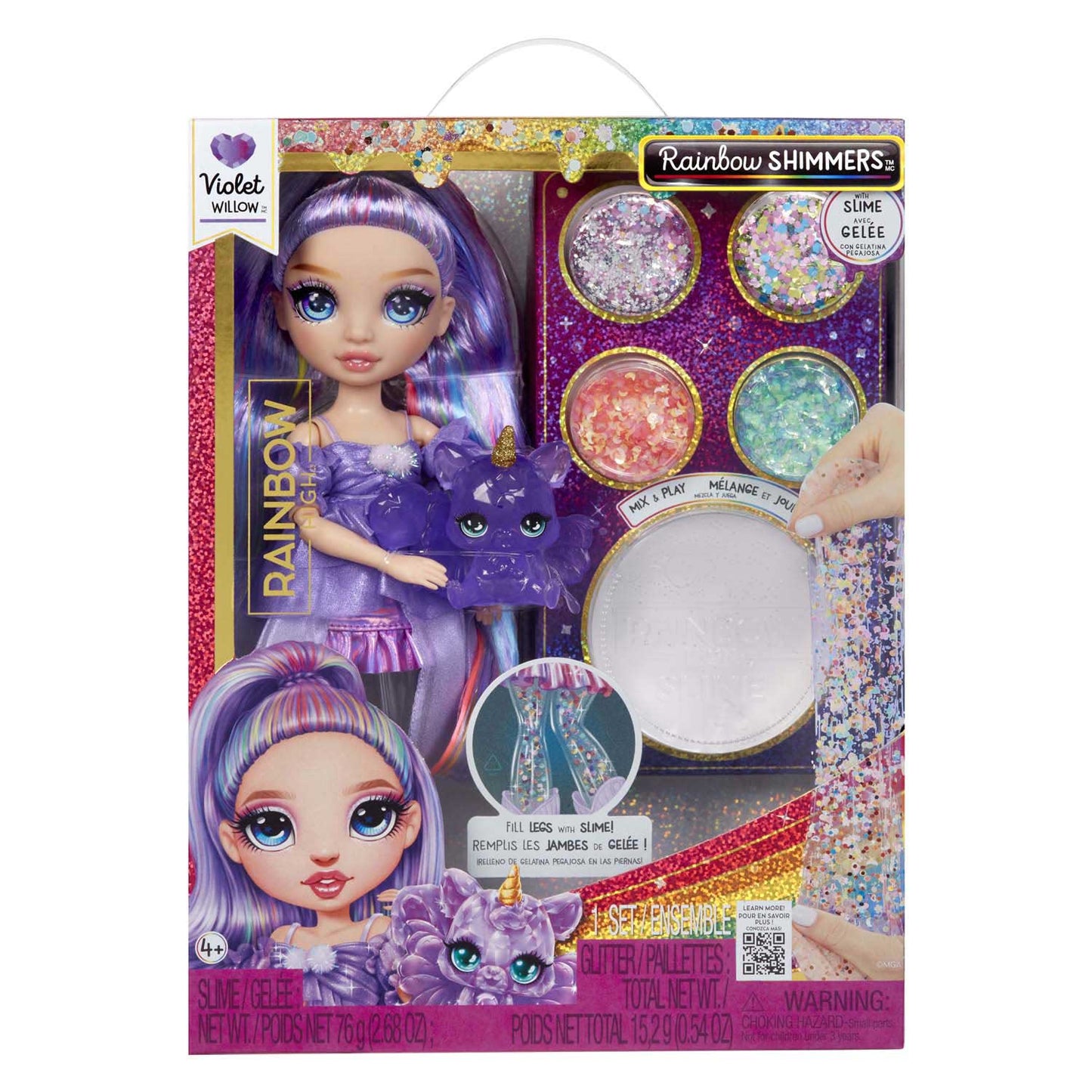 Rainbow High shimmers met slijm-modepop - violet (paars)