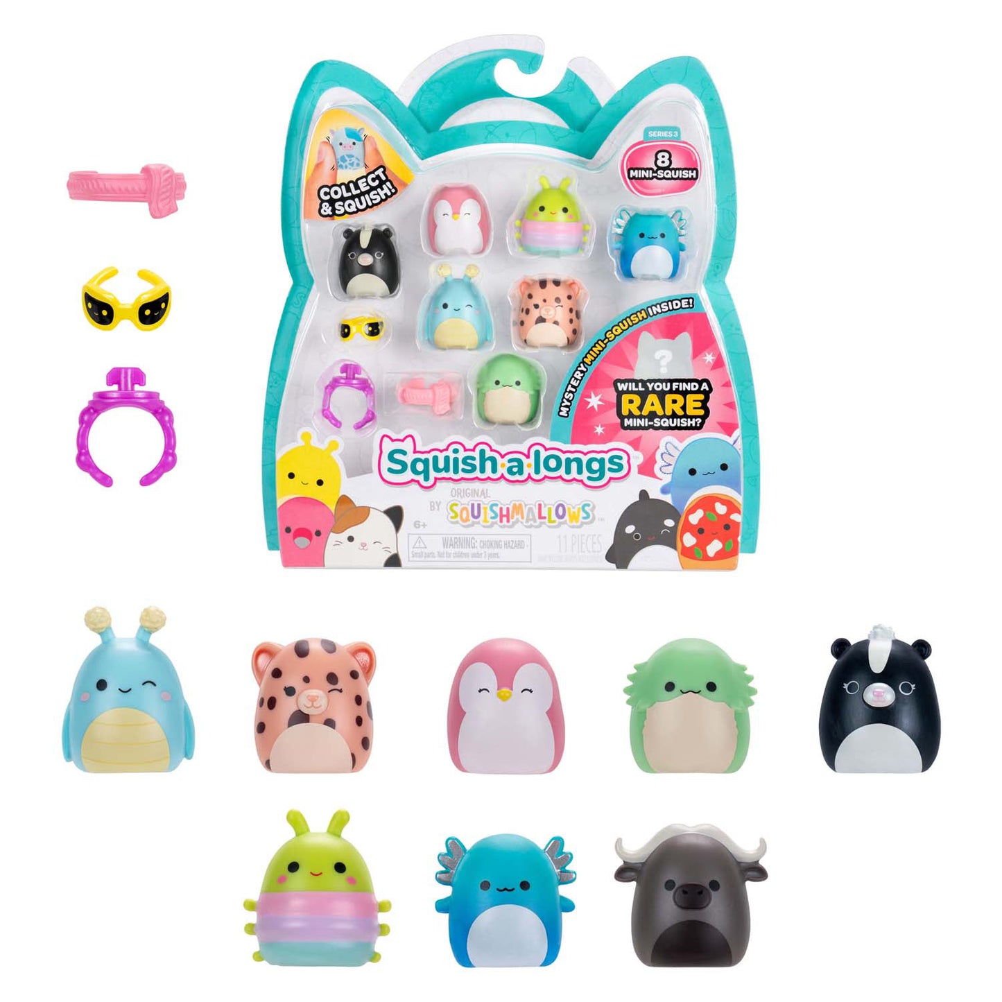 Jazwares Squishmallows - squish-a-longs speelfiguren style 1 - 8dlg.