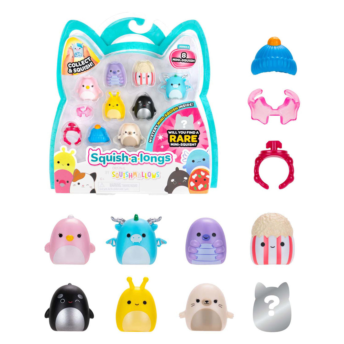 Jazwares Squishmallows - squish-a-longs speelfiguren style 2 - 8dlg.
