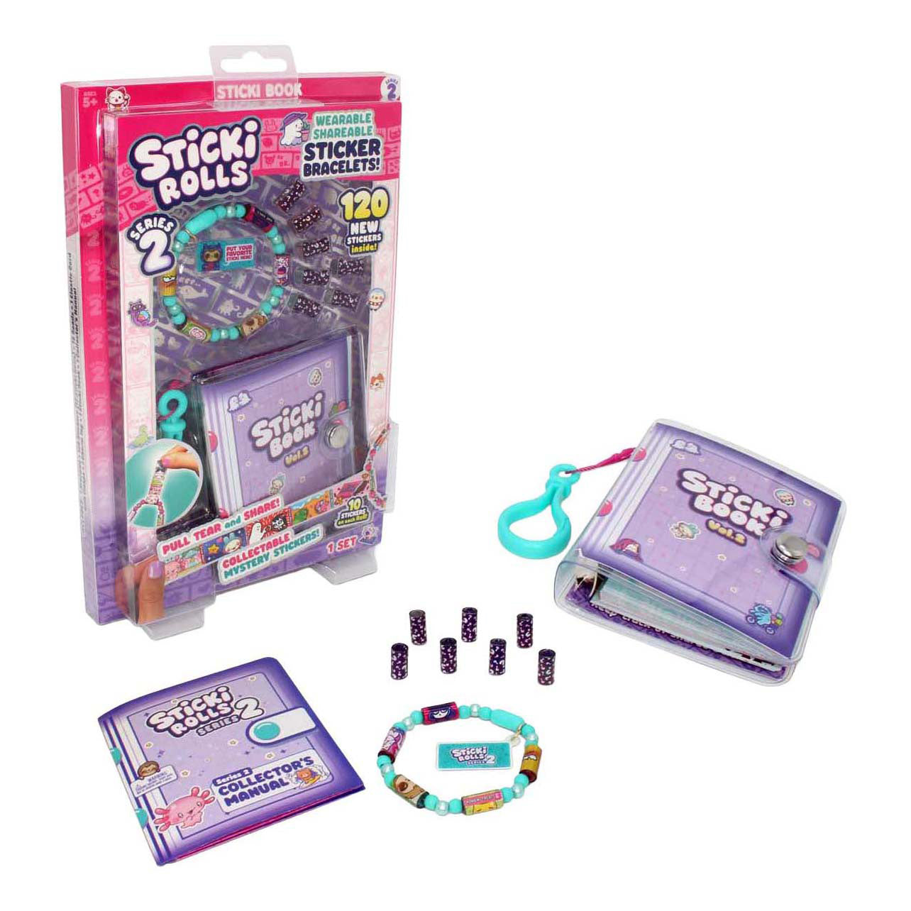 Jazwares Sticki rolls boek en armband met 120 stickers