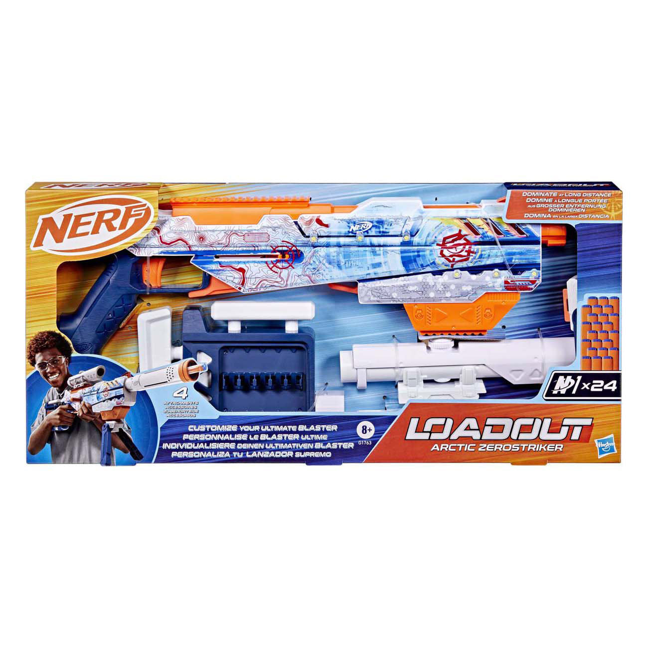 NERF loadout arctic zerostriker blaster en 24 n1-darts