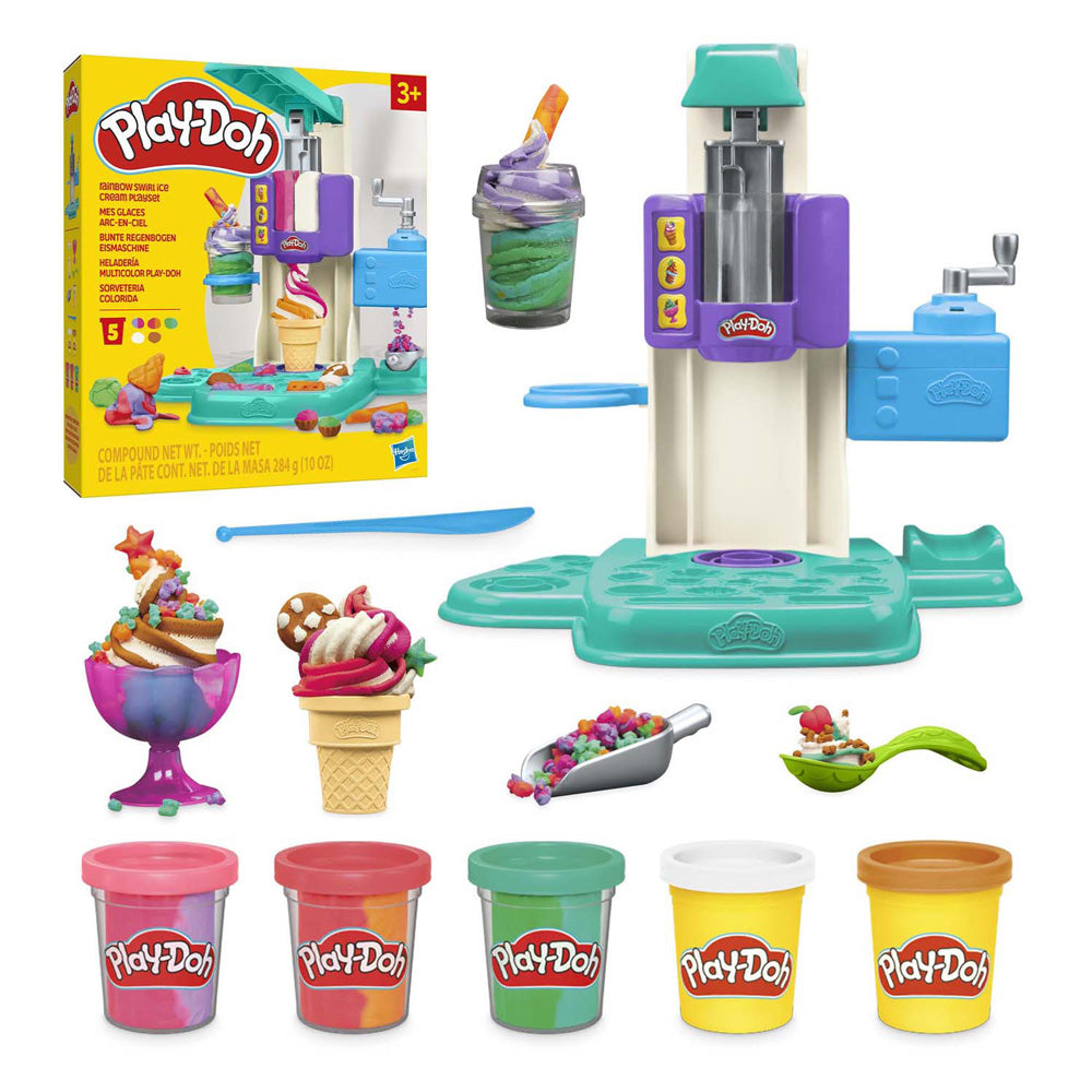 Play-Doh regenboog softijs speelset - 5 kleipotjes