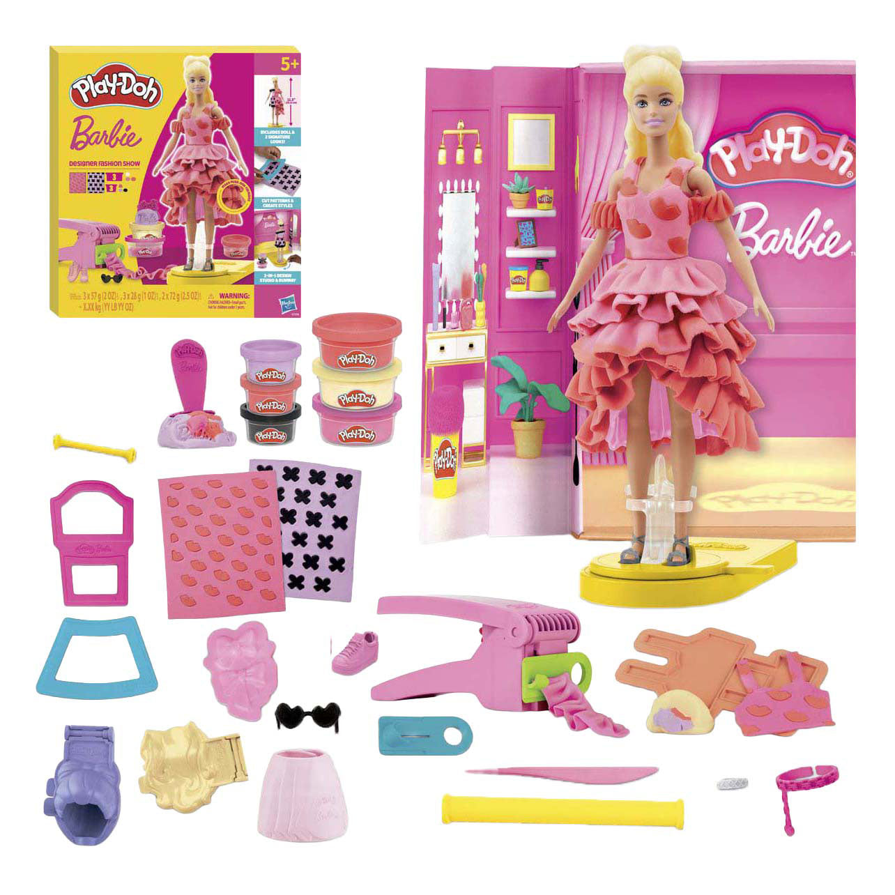 Play-Doh barbie designer fashion show - 6 kleipotjes
