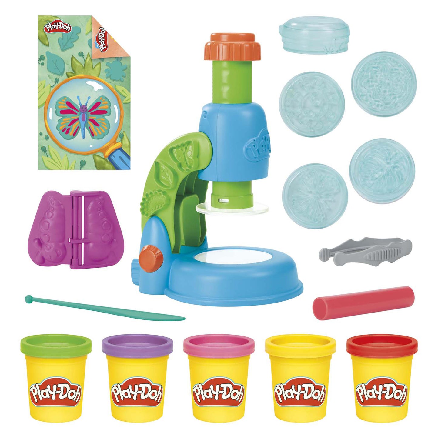 Play-Doh microscoop met licht speelset - boetseerklei - 5 potjes - knutselen voor kinderen