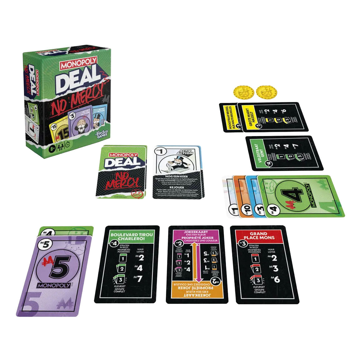 Hasbro Monopoly deal no mercy kaartspel