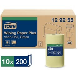 Poetspapier Tork W5 Vario Roll 2-laags groen