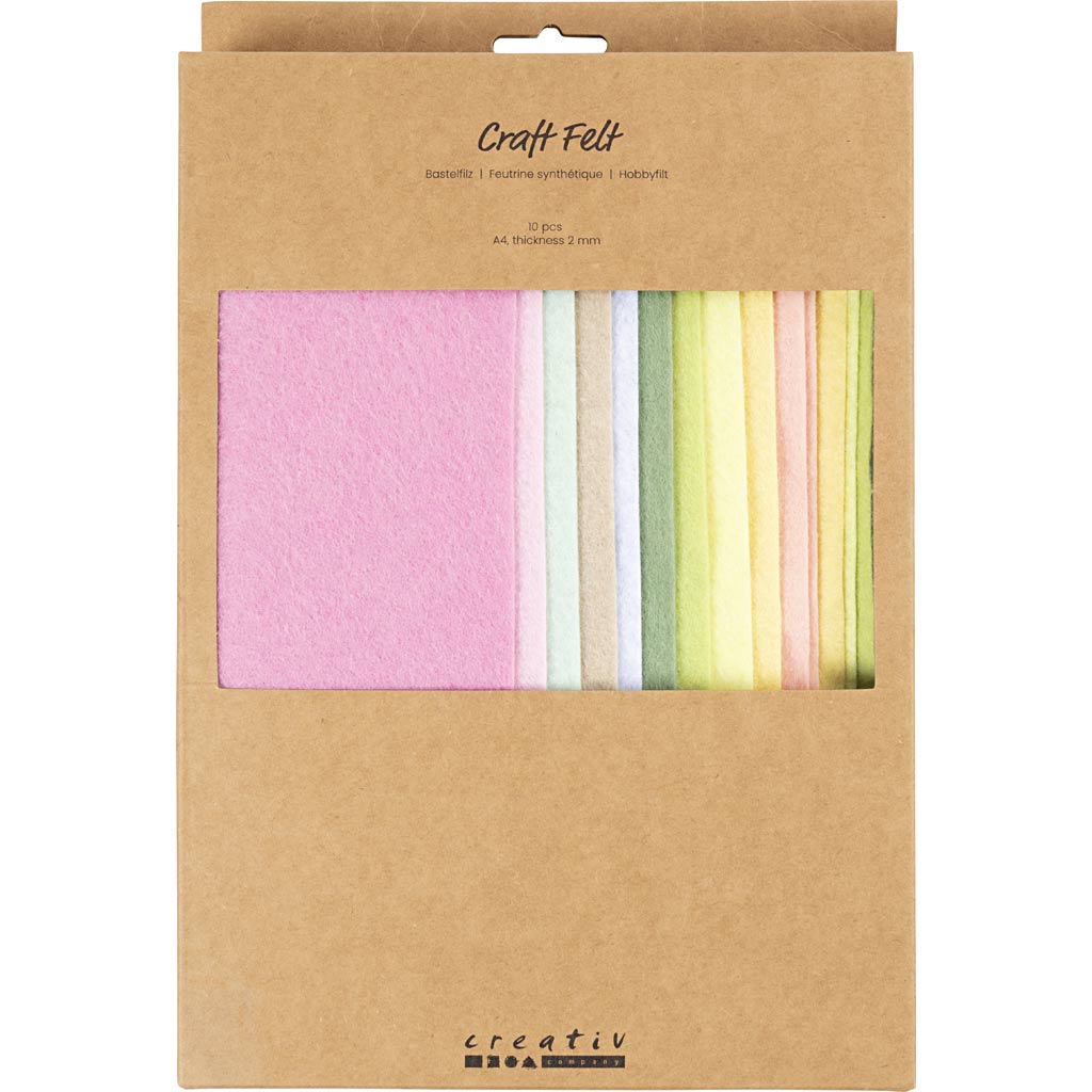 Creativ Company Https: www.cchobby.nl hobbyvilt-a4-vel-210x297-mm-dikte-2-mm-pastelkleuren-10-vel-1-doos
