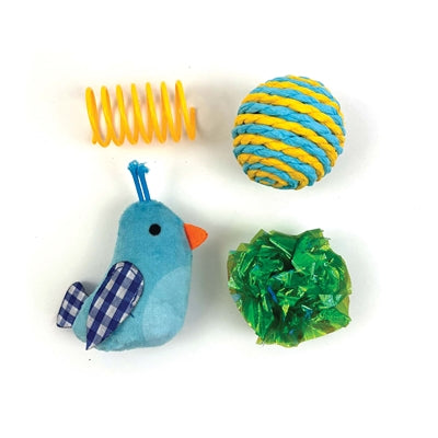 Happy Pet tabby patch vogel multipack blauw