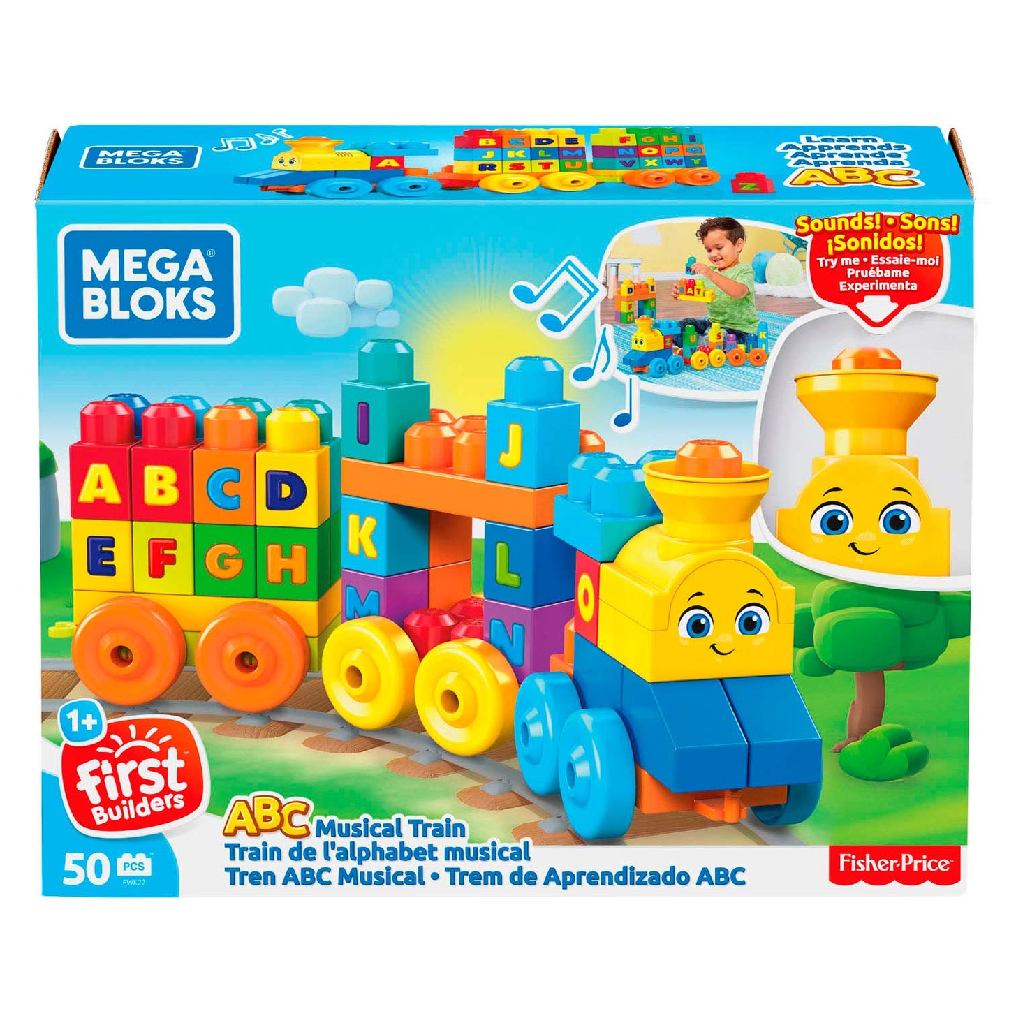 Mattel Fisher price mega bloks - abc leren trein
