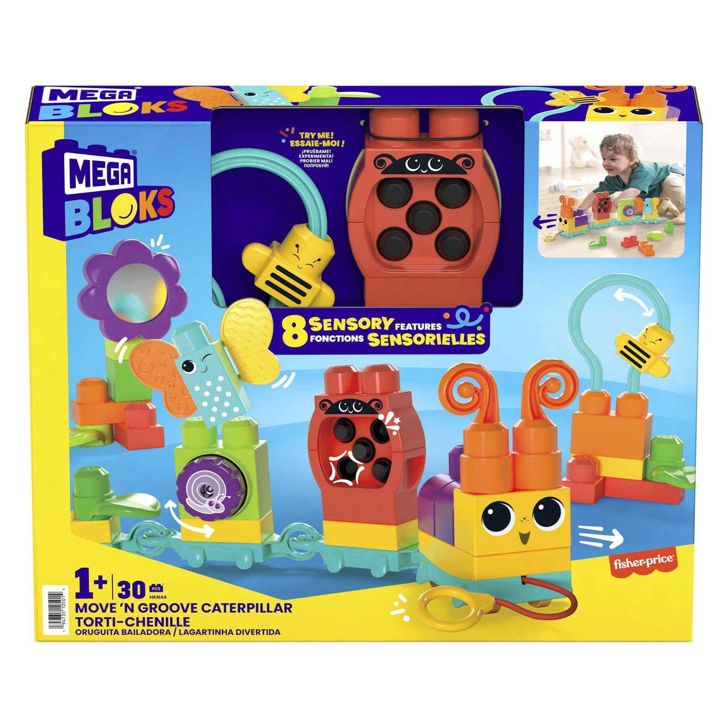 Mattel Mega bloks move' n groove caterpillar bouwset - 30dlg.
