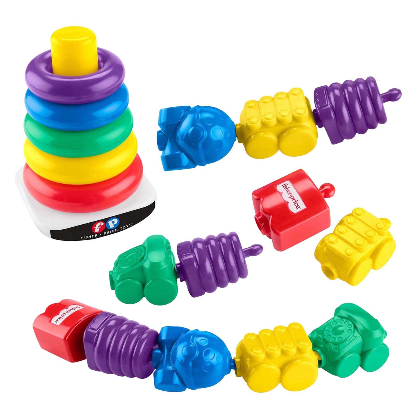 Mattel Fisher price stapeltoren en klikkralen