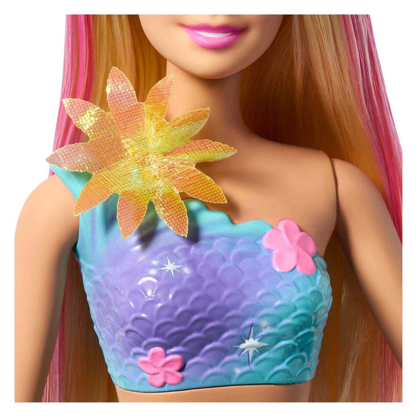 Mattel Barbie zeemeermin met magische bloemen blauw