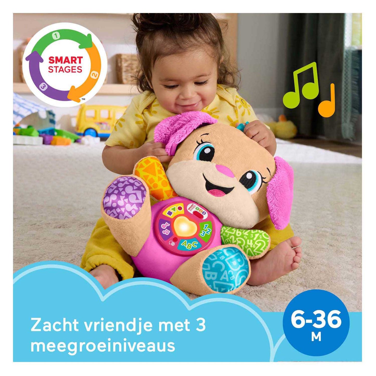 Mattel Fisher price zusje puppy knuffel met geluid