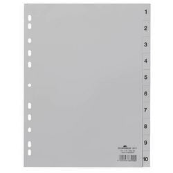 Tabbladen Durable 6511 1-10 215 230x297mm A4 Grijs