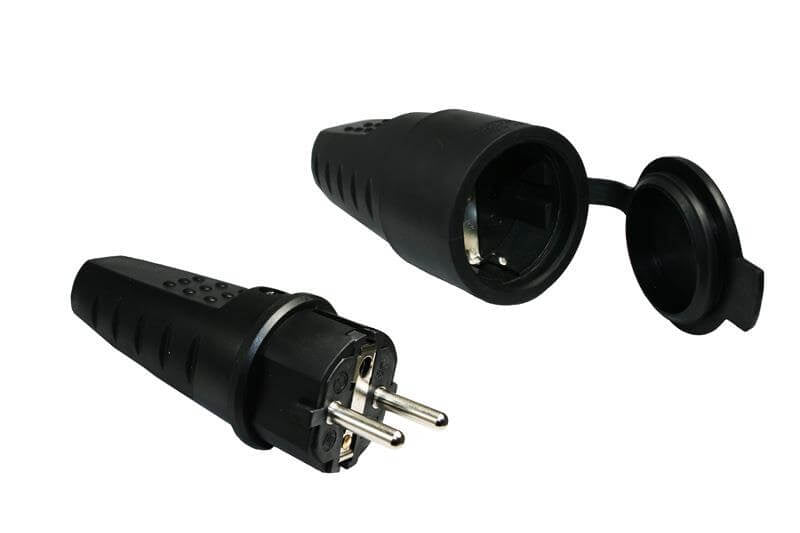 Contrastekker rubber met randaarde - zonder verkoopverpakking