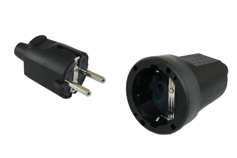 PVC stekker 230V rand penaarde - zonder verkoopverpakking