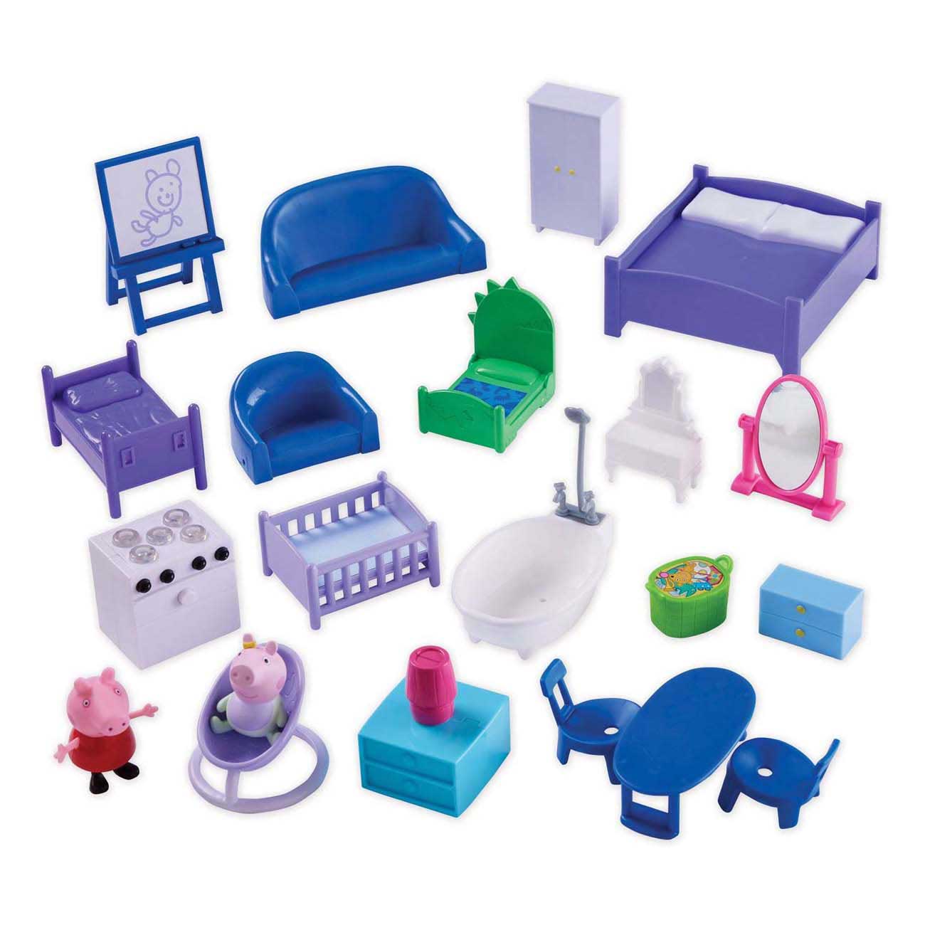Gear2Play Peppa pig houten poppenhuis met 9 kamers
