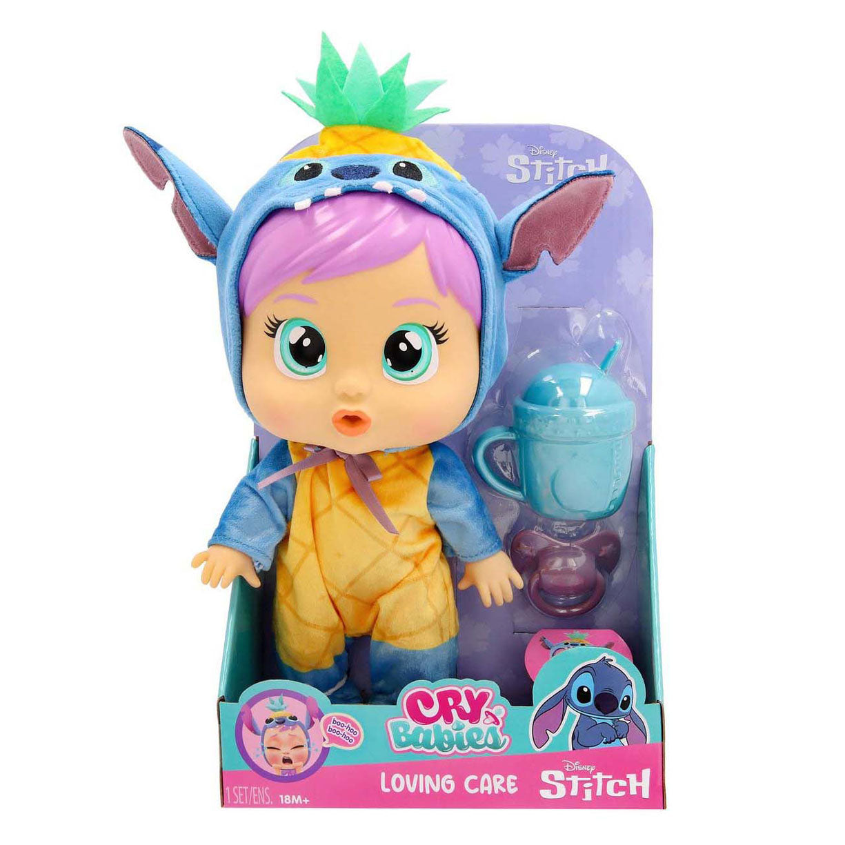 Imc Toys Cry babies loving care stitch babypop - 26,5cm