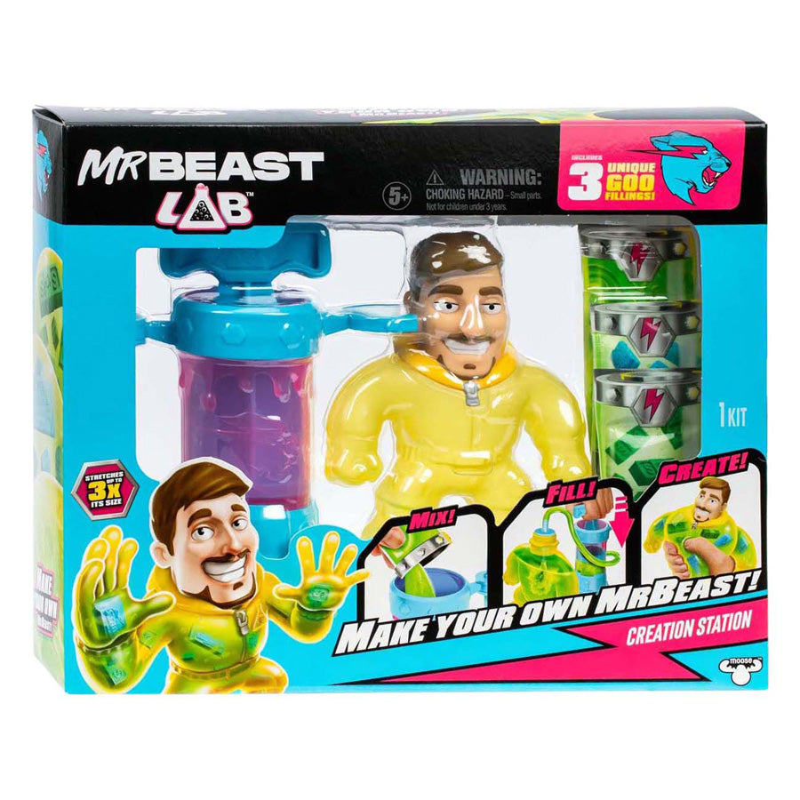 Moose Toys Mrbeast lab creation studio - mix, vul en maak de ultieme stretchy mrbeast!