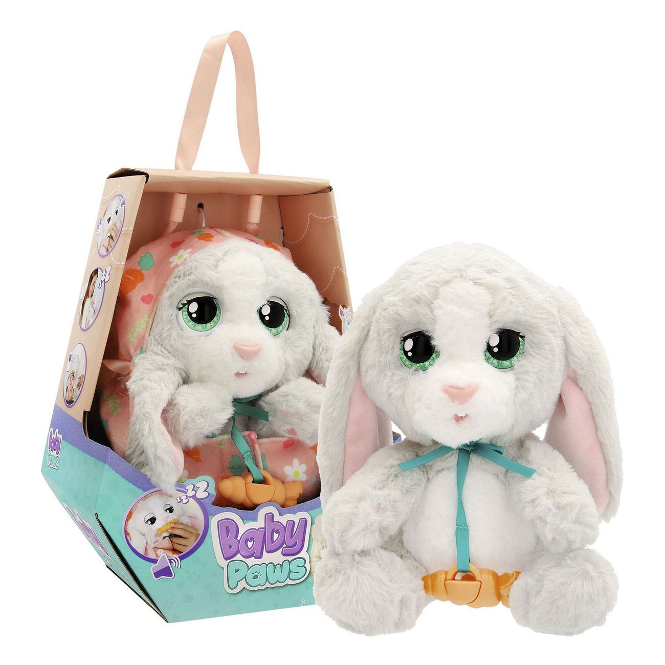 Spectron Baby paws bunny interactieve knuffel - 20 cm