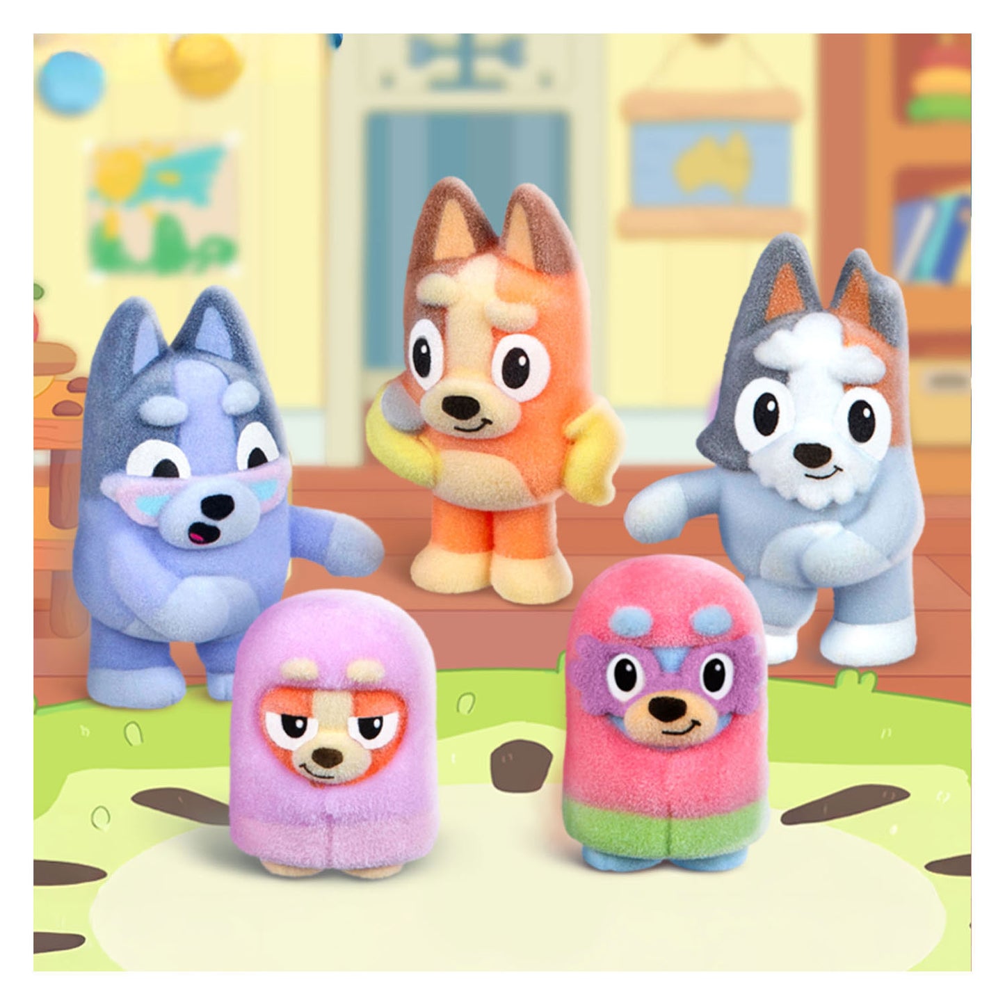 Spectron Bluey fuzzies verzamelfiguren verrassingsset - 3 figuurtjes