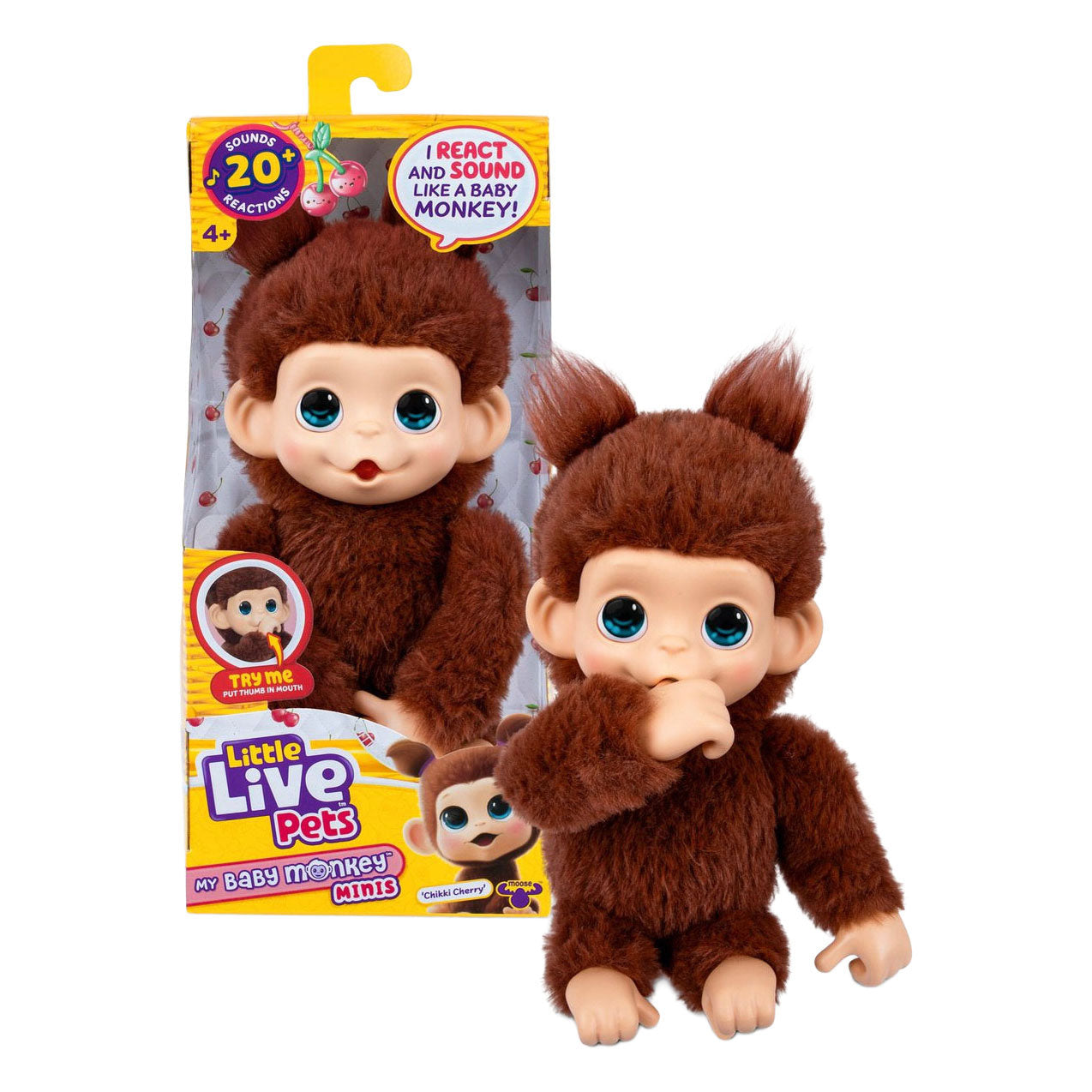 Spectron Little live pets my baby mini monkey brown - interactieve knuffel
