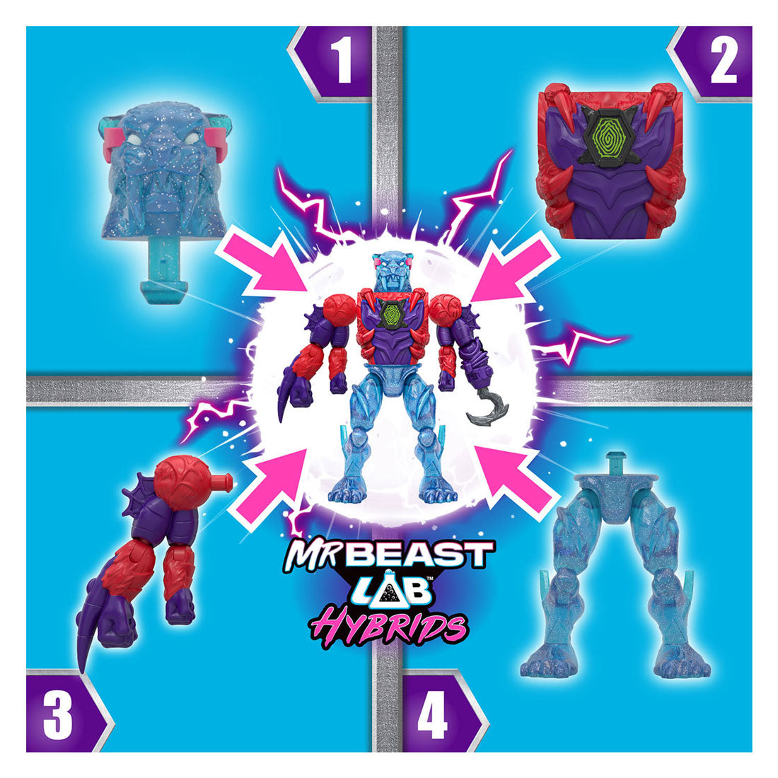 Spectron Mrbeast lab hybrid spider vs energy panther actiefiguren