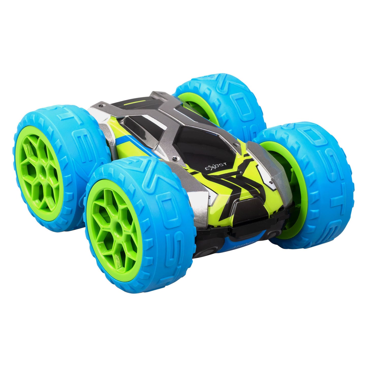 Spectron Exost rc 360 cross mx bestuurbare stuntauto blauw groen - 12 km u