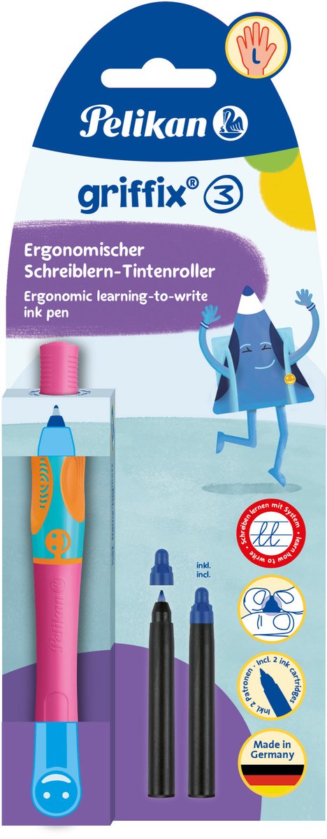 Herlitz Pelikan inktpen griffix - linkshandig - roze
