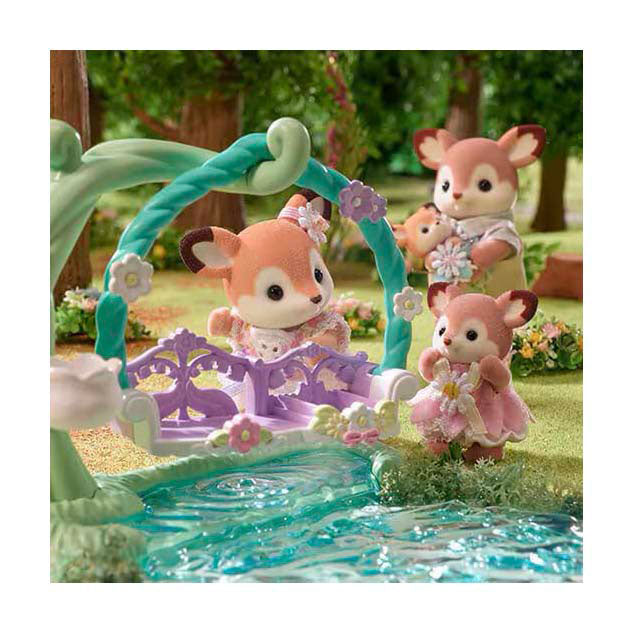Sylvanian Families 5801 baby hertjes- bloemen schommel- 3 fluweelzachte speelfiguren
