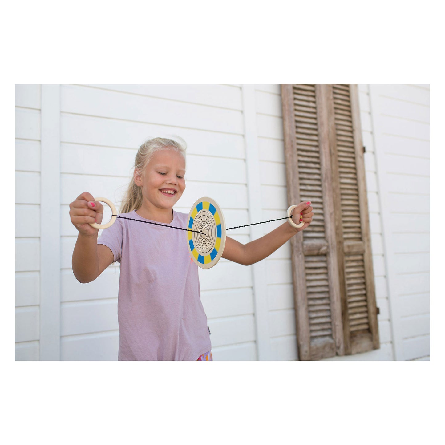 BS Toys kleurenspinner hout trekspel