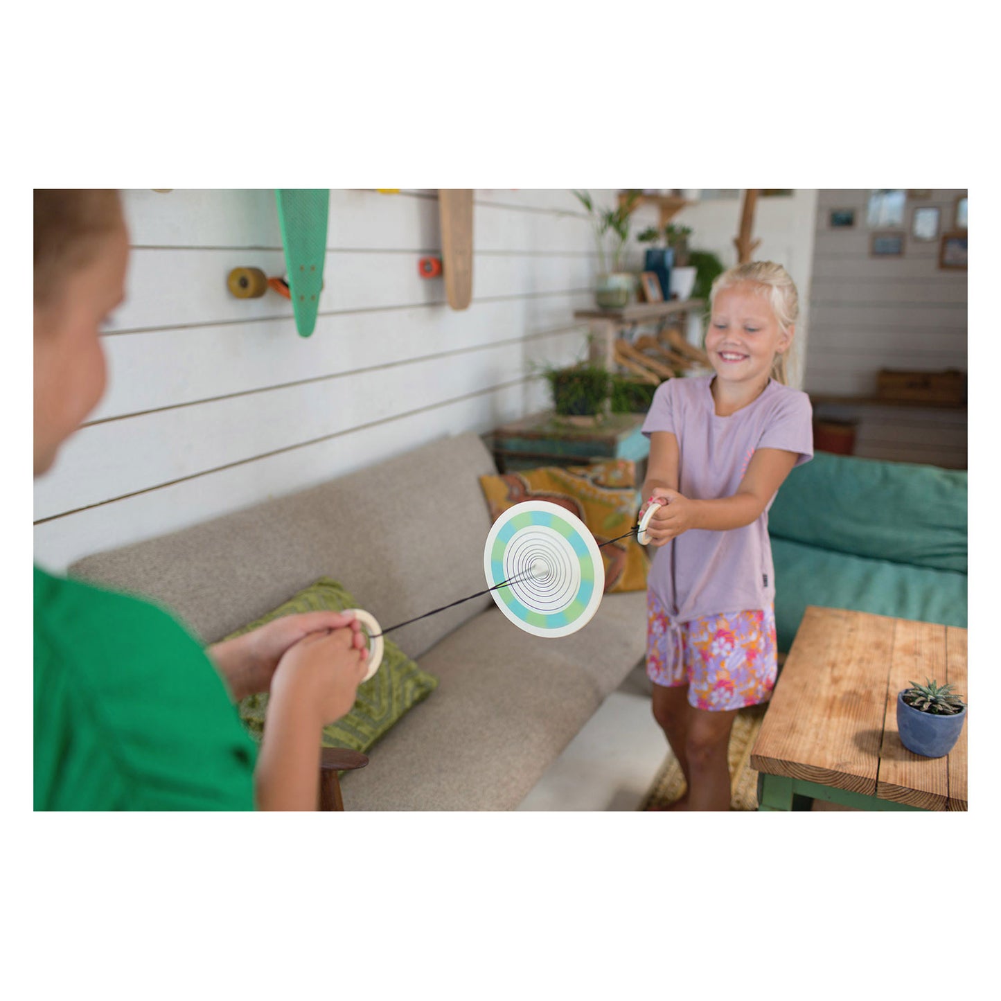 BS Toys kleurenspinner hout trekspel