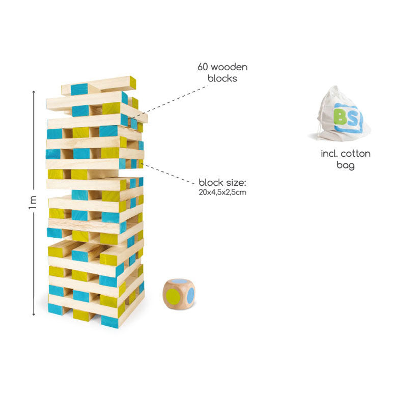BS Toys mega houten wiebeltoren spel, 61dlg.