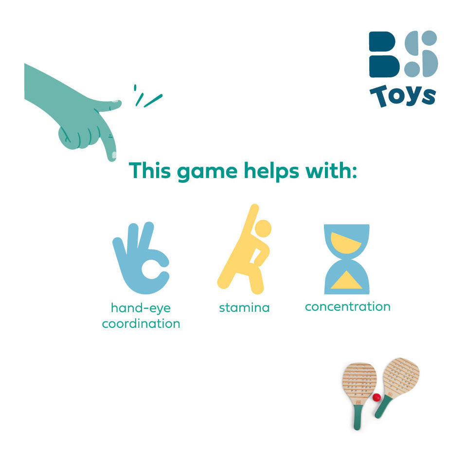 BS Toys houten padel rackets, 3dlg.